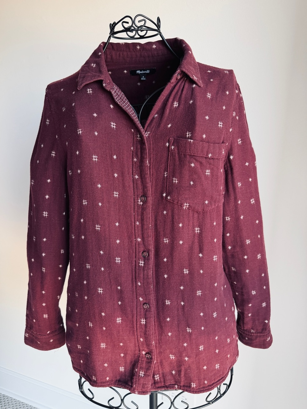 Madewell printed button down long sleeve shirt